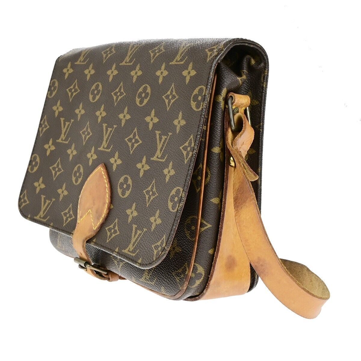 LOUIS VUITTON Cartouchiere GM Shoulder Bag Monogram Leather Brown M51252 33EC916