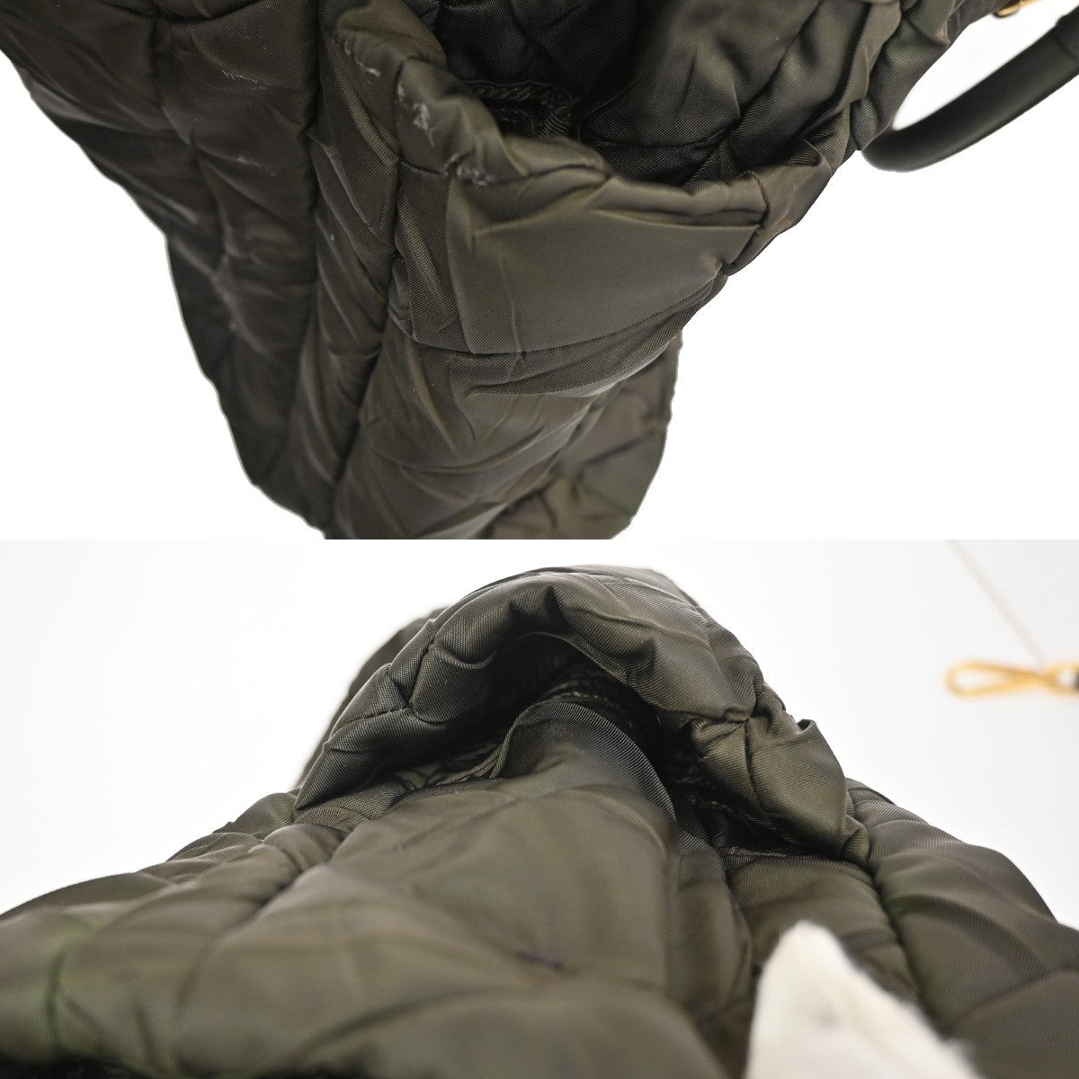 PRADA  Logo Tessuto 2-Way Hand Tote Soulder Bag Nylon Green Khaki GHW 76TA159