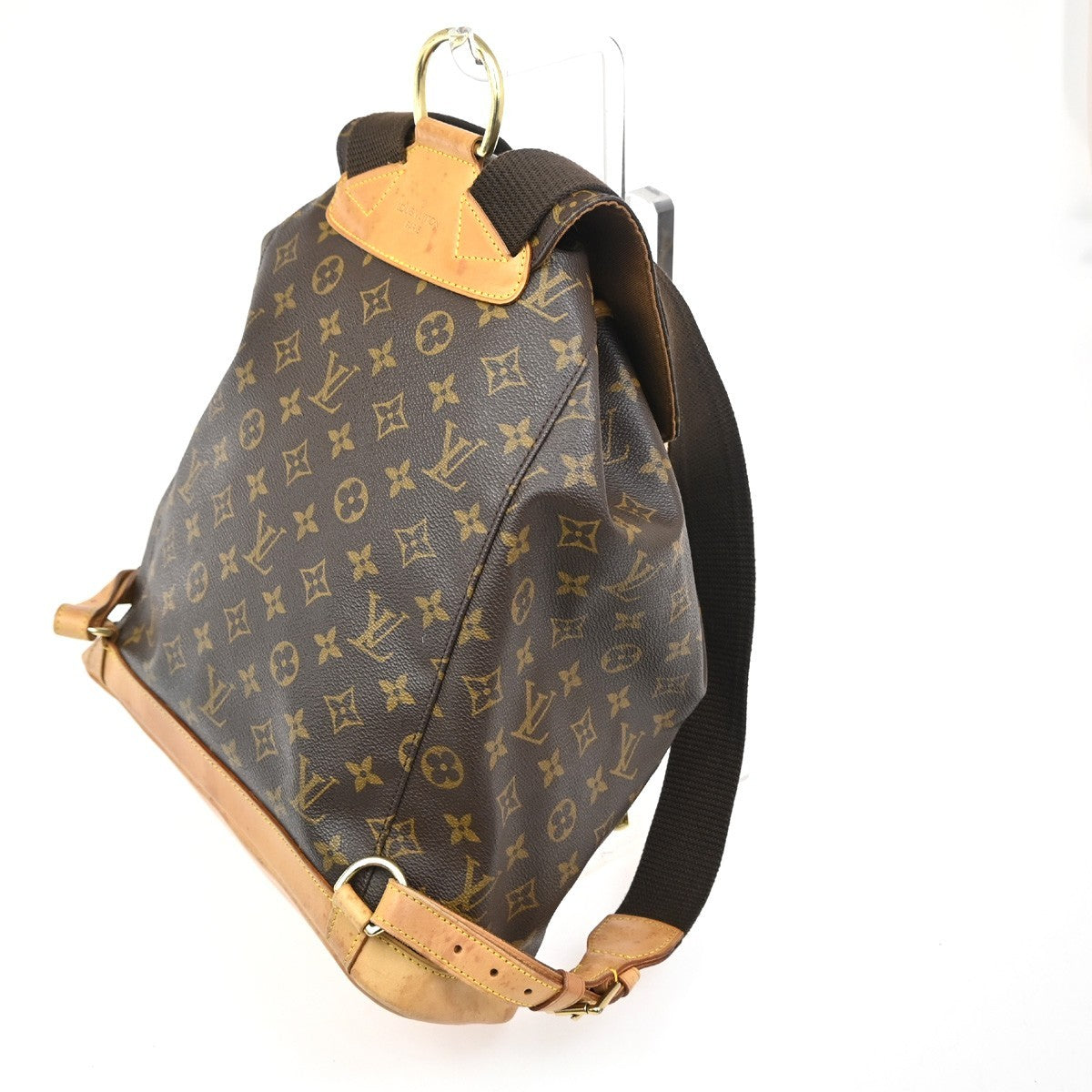 LOUIS VUITTON Montsouris GM Backpack Bag Monogram Leather Brown M51135 97TA524