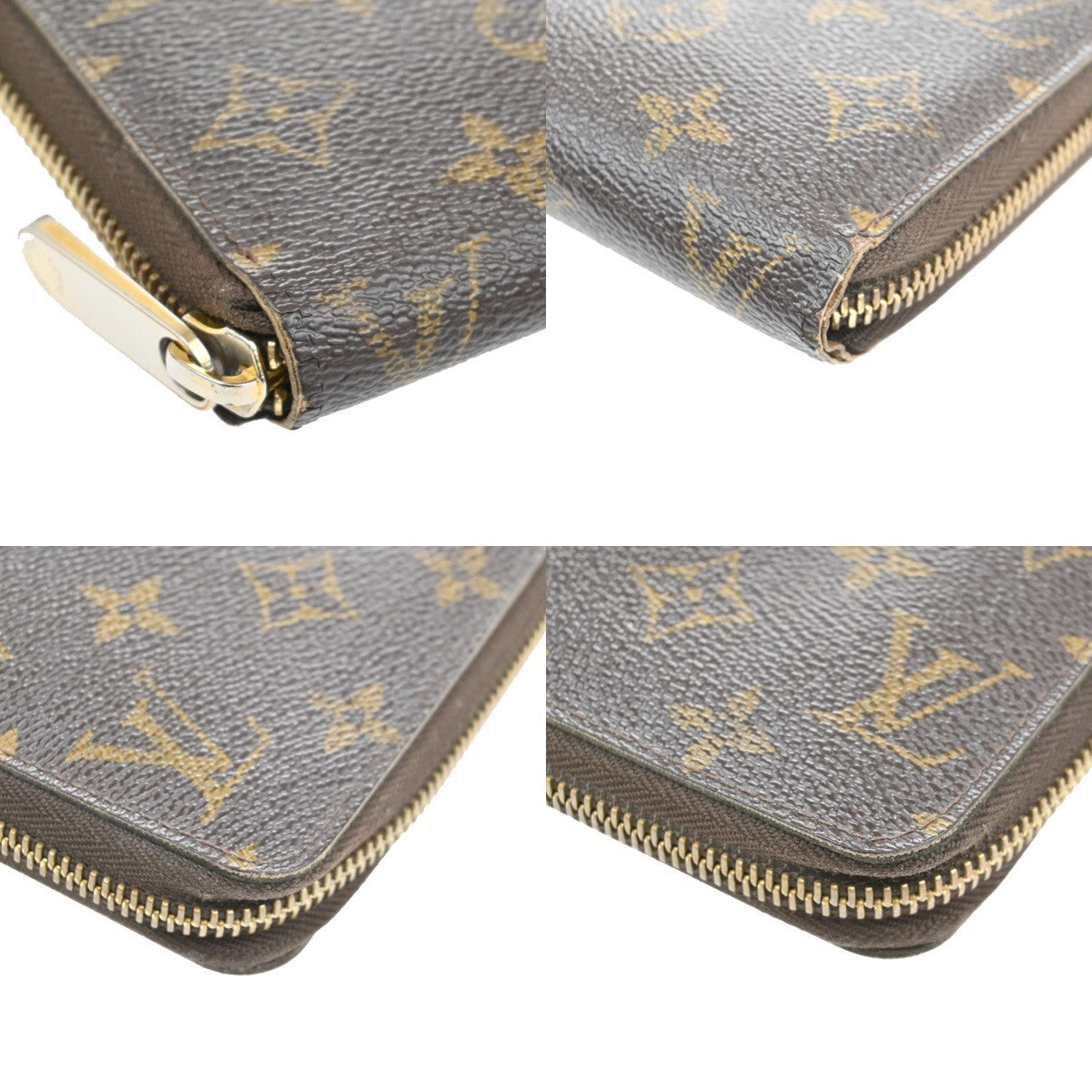 LOUIS VUITTON Zippy Wallet Long Bifold Monogram Leather Brown M60017 67EE177