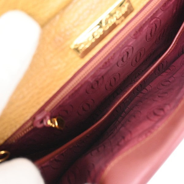 MUST DE CARTIER 2C Logo Trinity Bicolor Shoulder Bag Leather Yellow Red 38YJ118