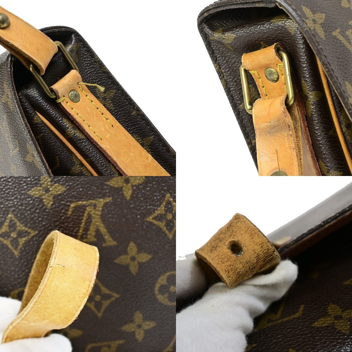 LOUIS VUITTON Cartouchiere MM Shoulder Bag Monogram Leather Brown M51253 36EB598