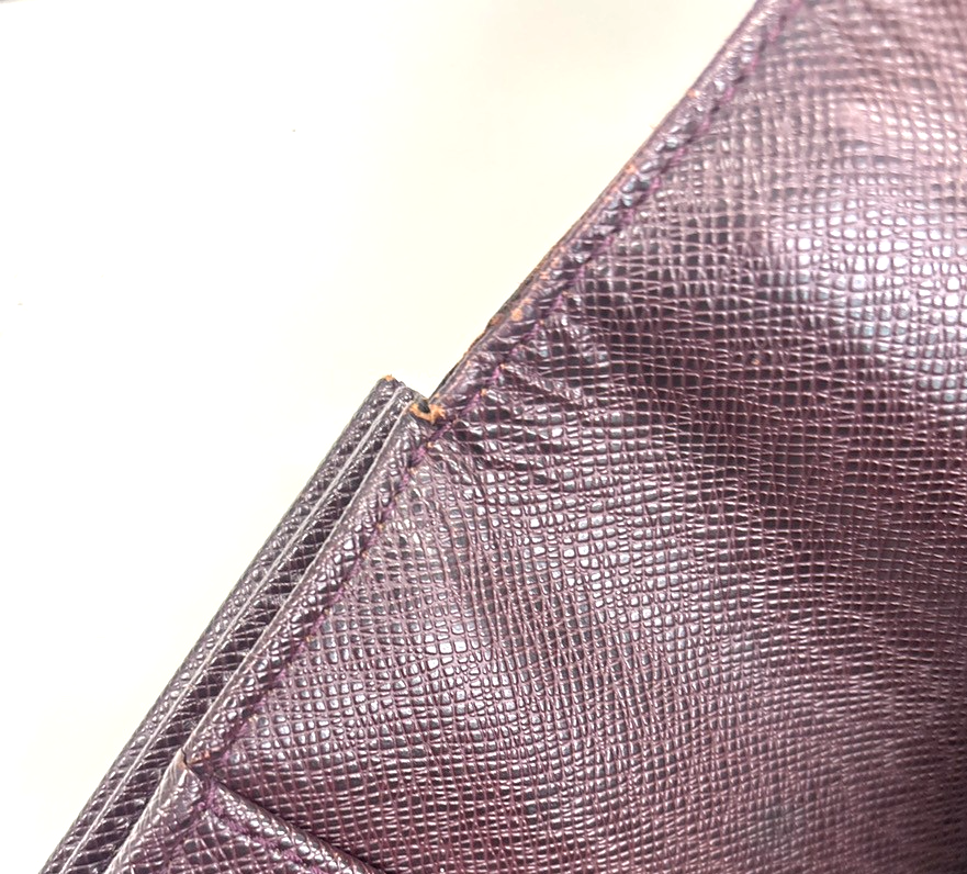 LOUIS VUITTON LV Moskova Briefcase Hand Bag Taiga Leather Purple M30036 67KC395
