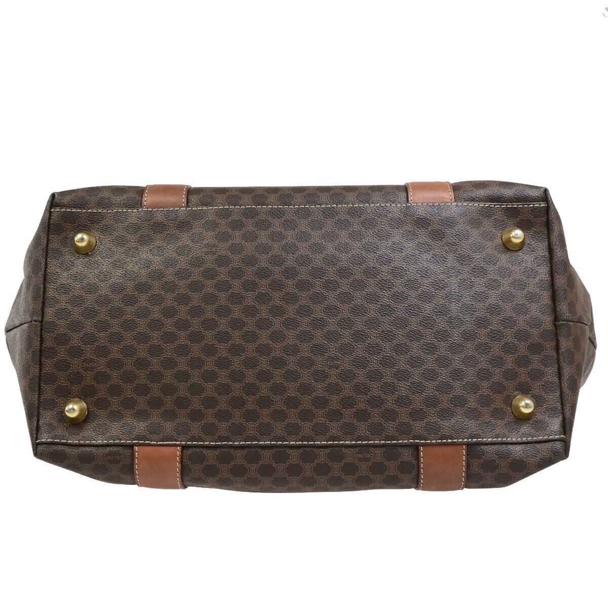 CELINE Macadam Pattern 2Way Shoulder Tote Bag PVC Leather Brown Italy 61KA539