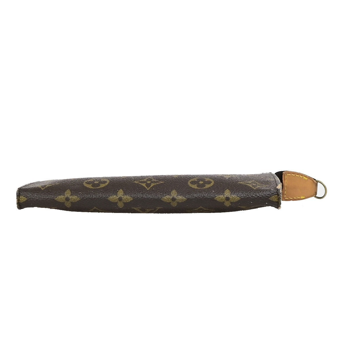 LOUIS VUITTON LV Logo Bucket GM Pouch Bag Monogram Leather Brown Gold 02KB375
