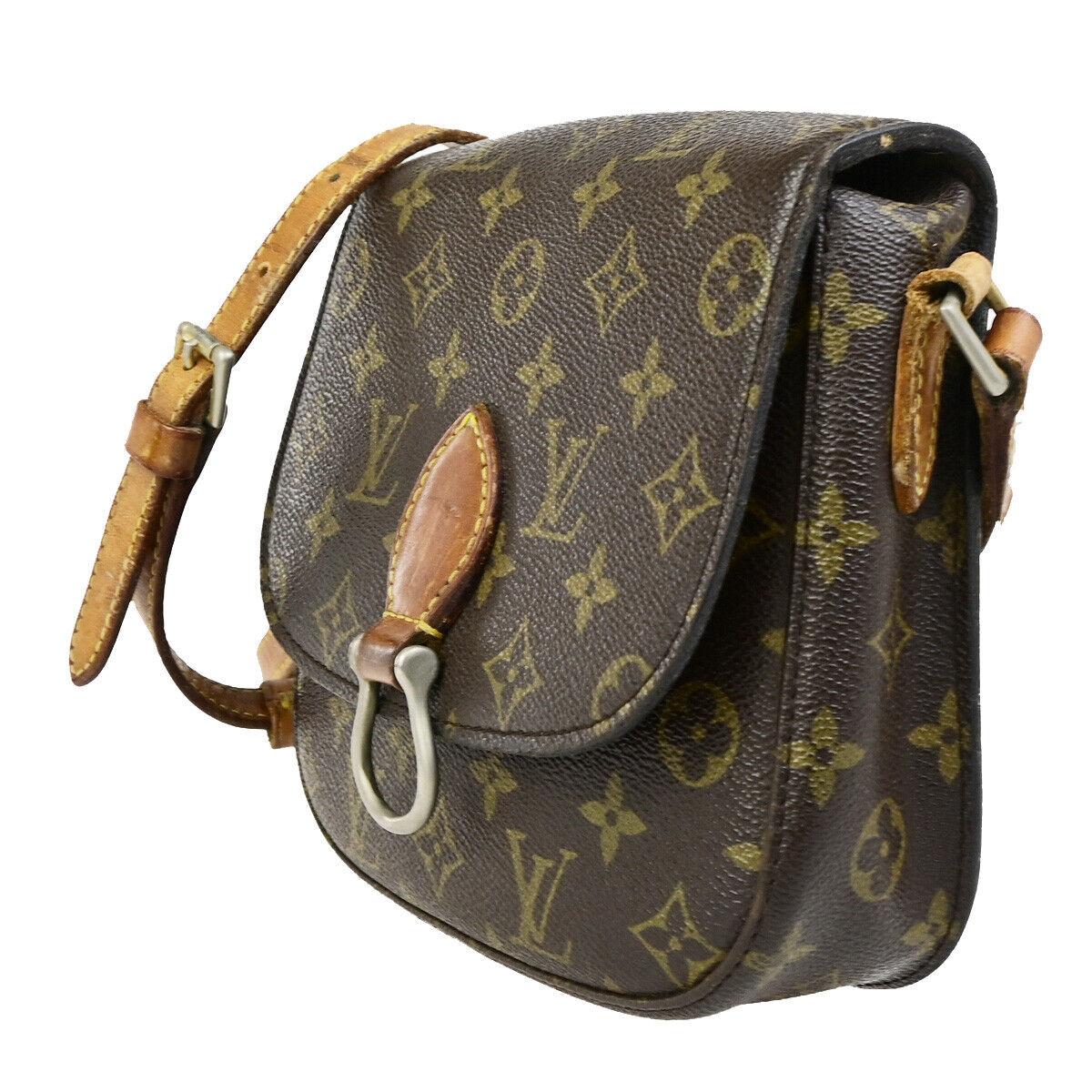 LOUIS VUITTON Saint Cloud MM Shoulder Bag Monogram Leather Brown M51243 62SJ498