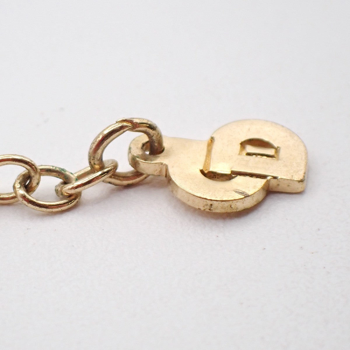 CHRISTIAN DIOR  CD Logo Chain Pendant Necklace Gold Germany 05RL903