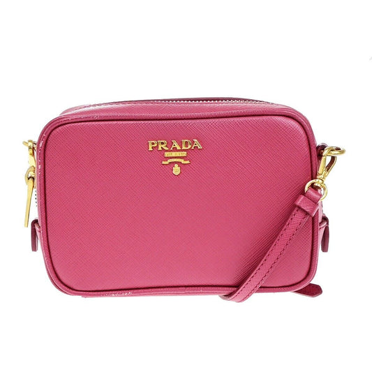 PRADA Saffiano Mini Crossbody Shoulder Bag Leather Pink Gold Italy 79ED685