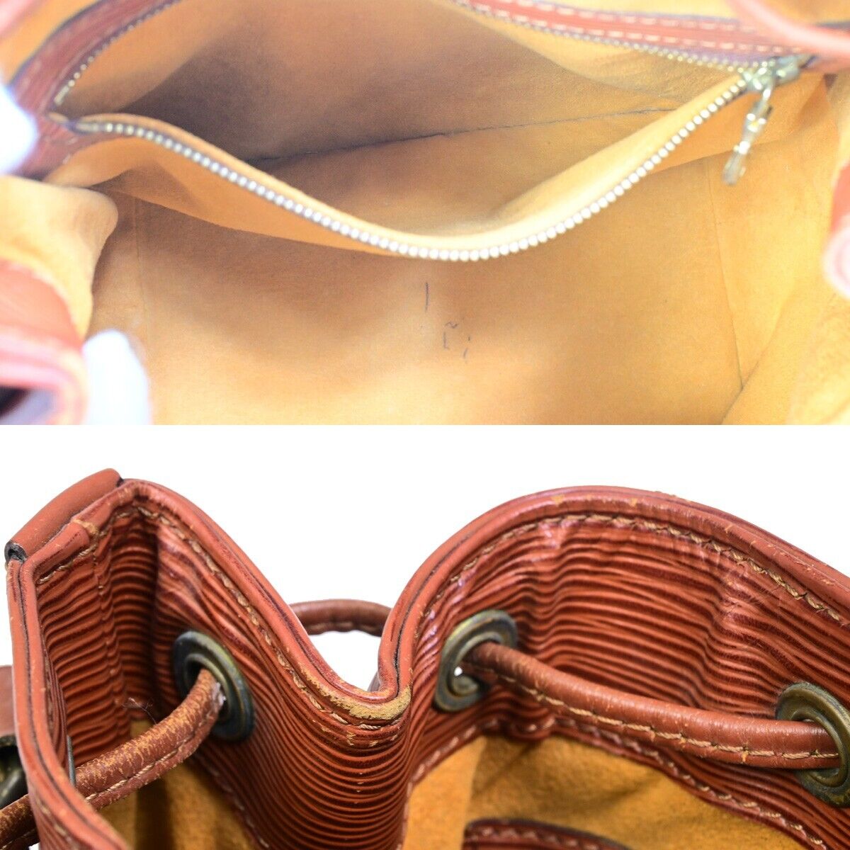 LOUIS VUITTON Petit Noe Drawstring Shoulder Bag Epi Leather Brown M44103 32EB758