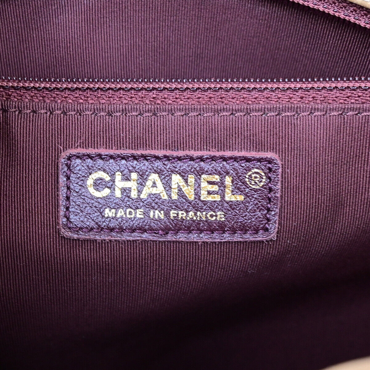 CHANEL CC Logo Matelasse 2Way Chain Shoulder Hand Bag Leather Beige GHW 386RJ961