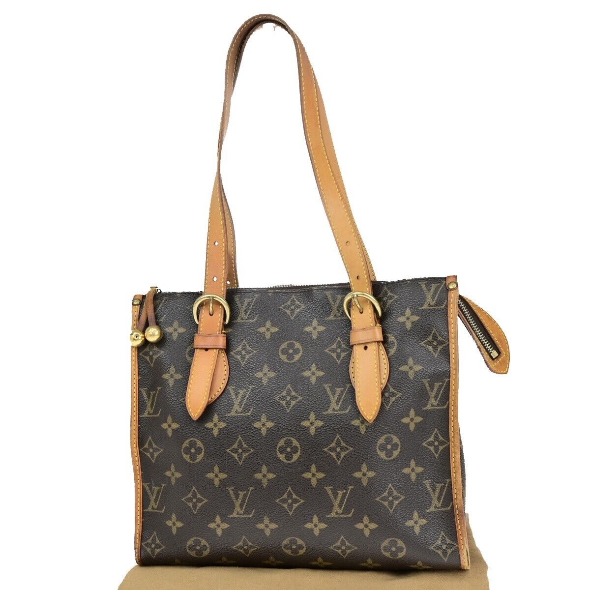 LOUIS VUITTON Popincourt Haut Shoulder Bag Monogram Leather Brown M40007 80EB688