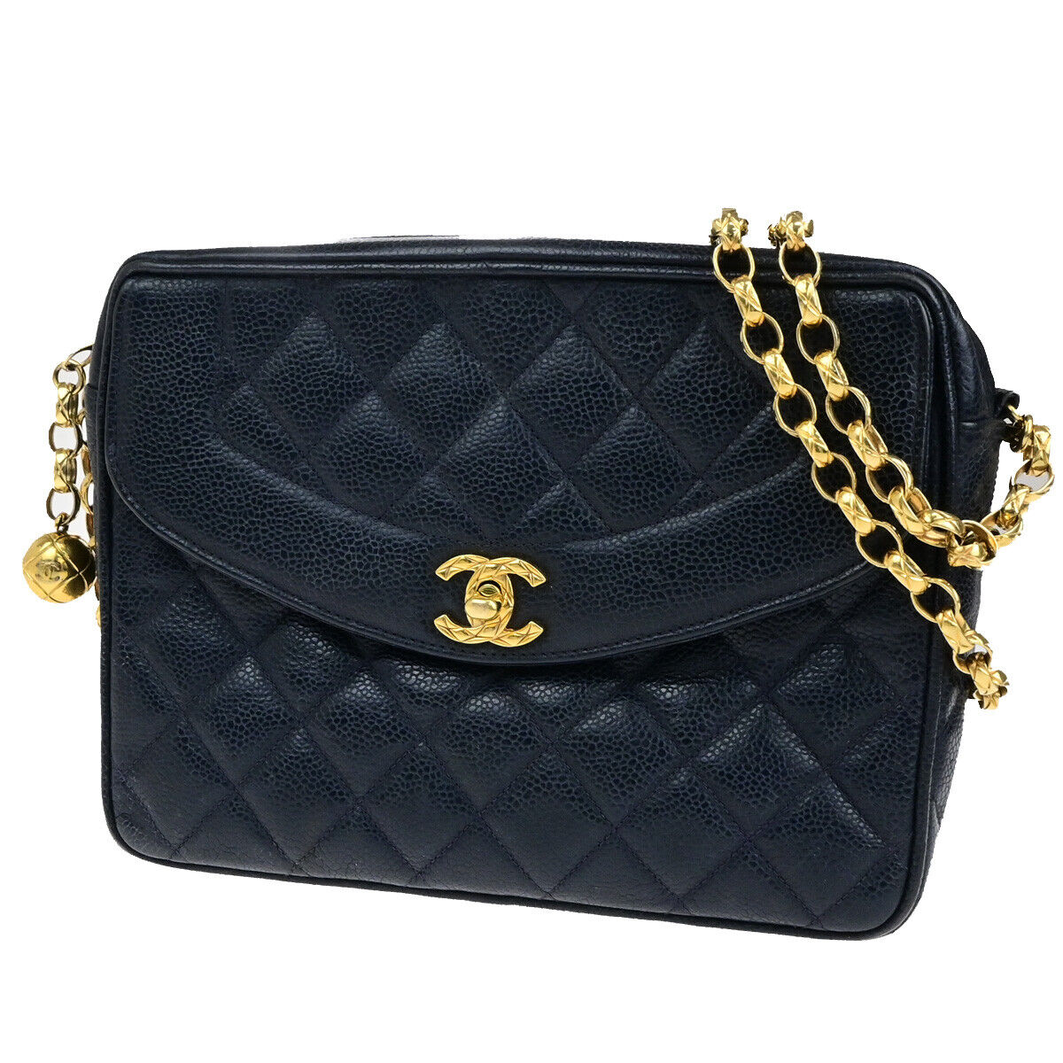 CHANEL CC Matelasse Chain Shoulder Bag Grained Calfskin Leather BE GHW 652RK769