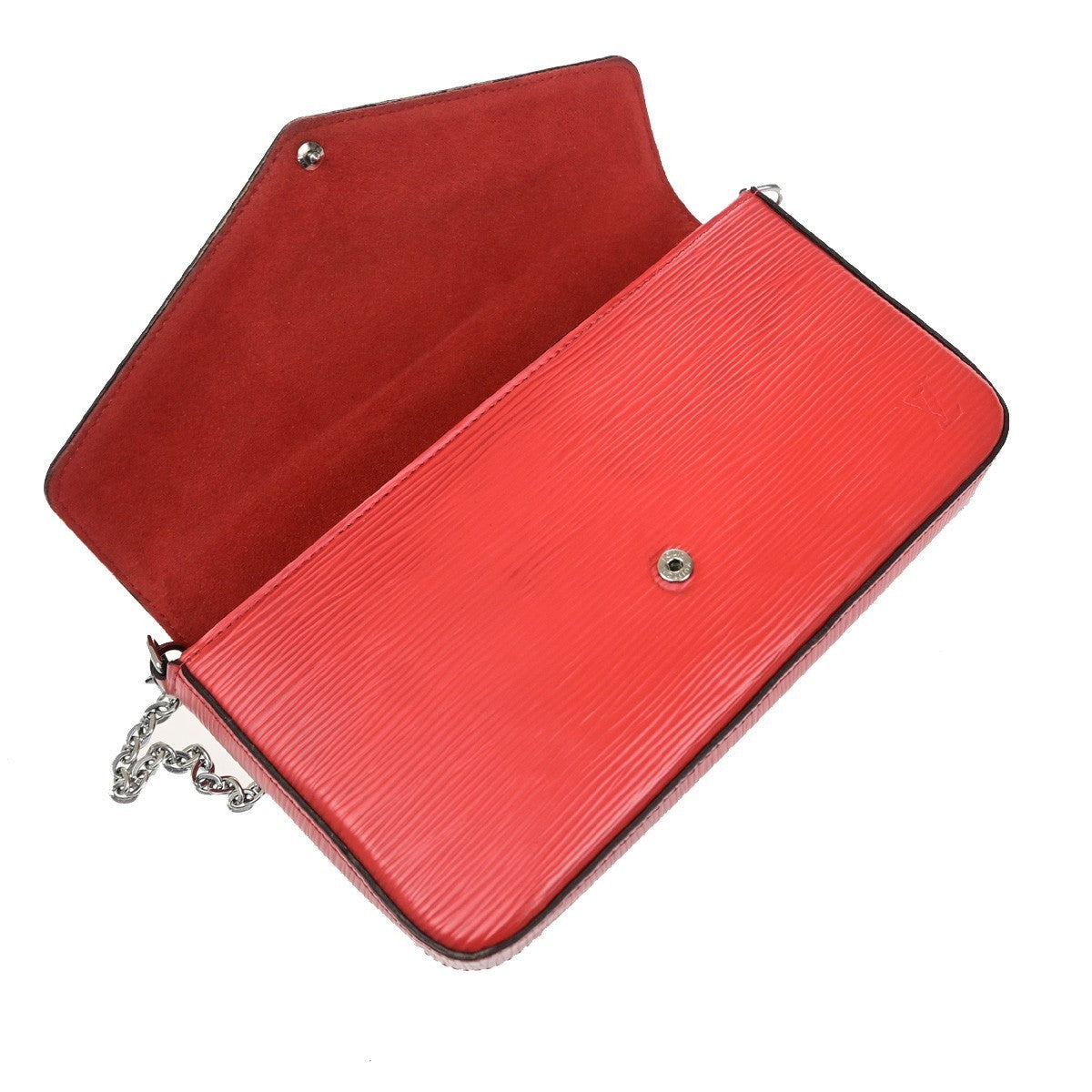LOUIS VUITTON Pochette Felicie Chain Shoulder Bag Epi Leather Red M41559 50YJ245