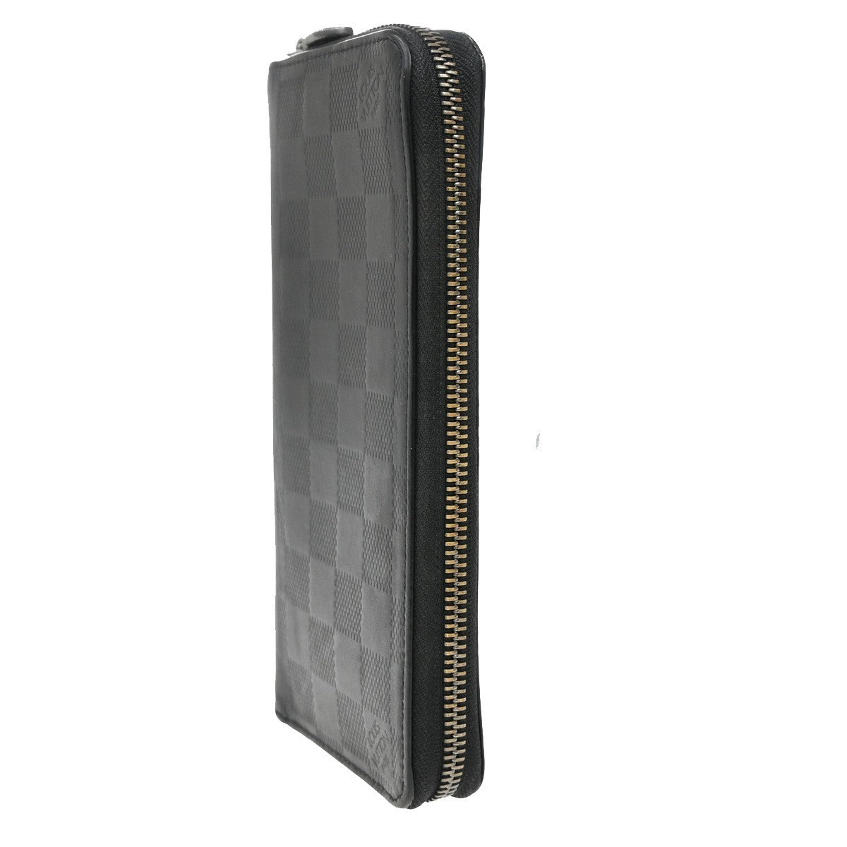 LOUIS VUITTON Zippy Wallet Vertical Damier Infini Leather Black N63548 68KB391