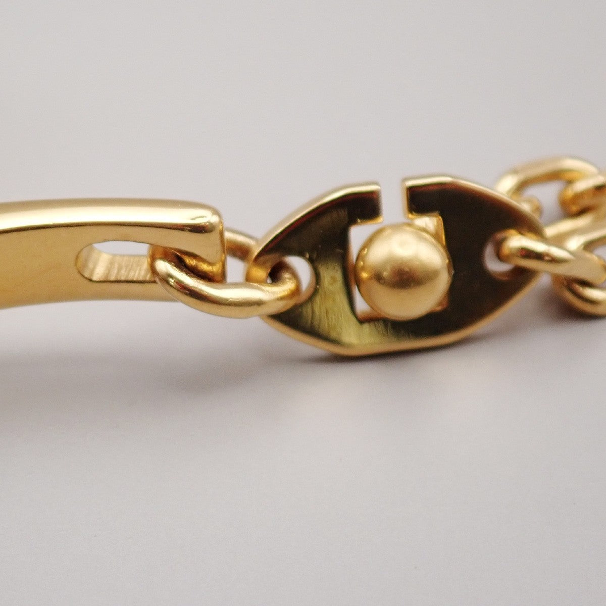 HERMES Logo Filou Chain Glove Holder Bag Charm Gold GHW Accessory 04RL886