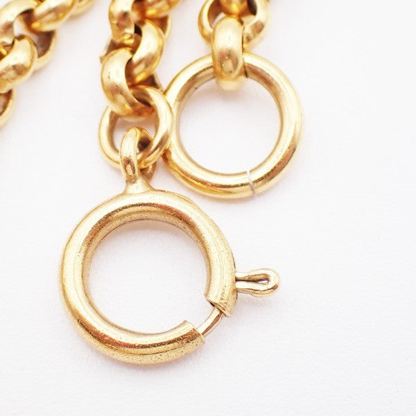 CHANEL CC Logo Heart Long Chain Necklace Pendant 95P Gold France Vintage 91RL487