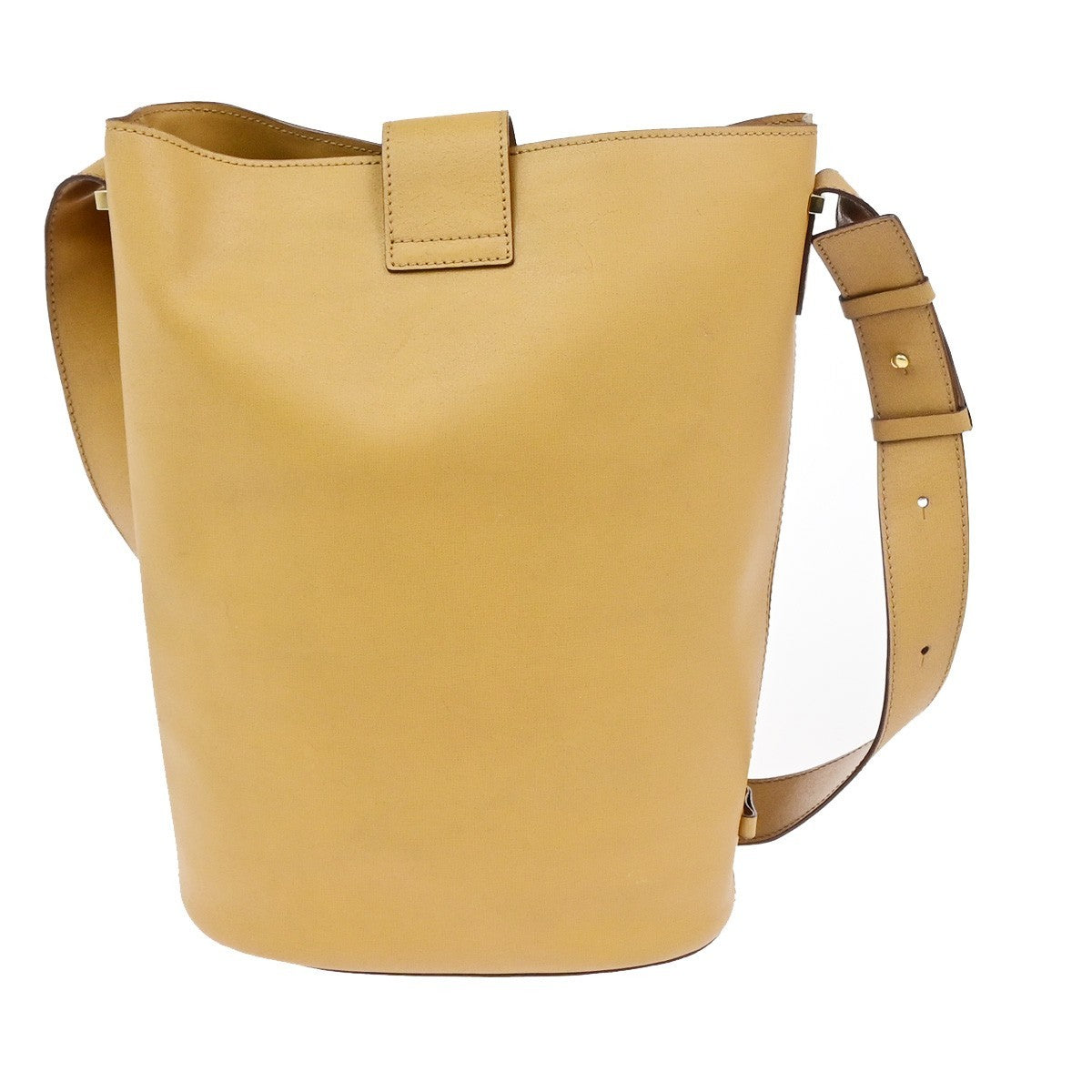 CELINE Logo Horse Carriage Shoulder Bag Leather Brown GHW Italy 68KD122