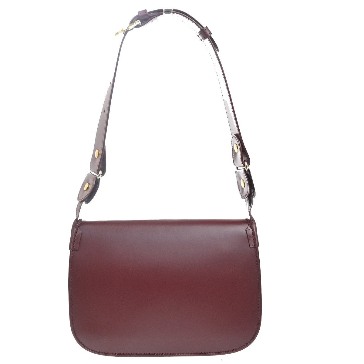 CARTIER 2C Logo Shoulder Bag Leather Suede Red Burgundy GHW France 80RL955