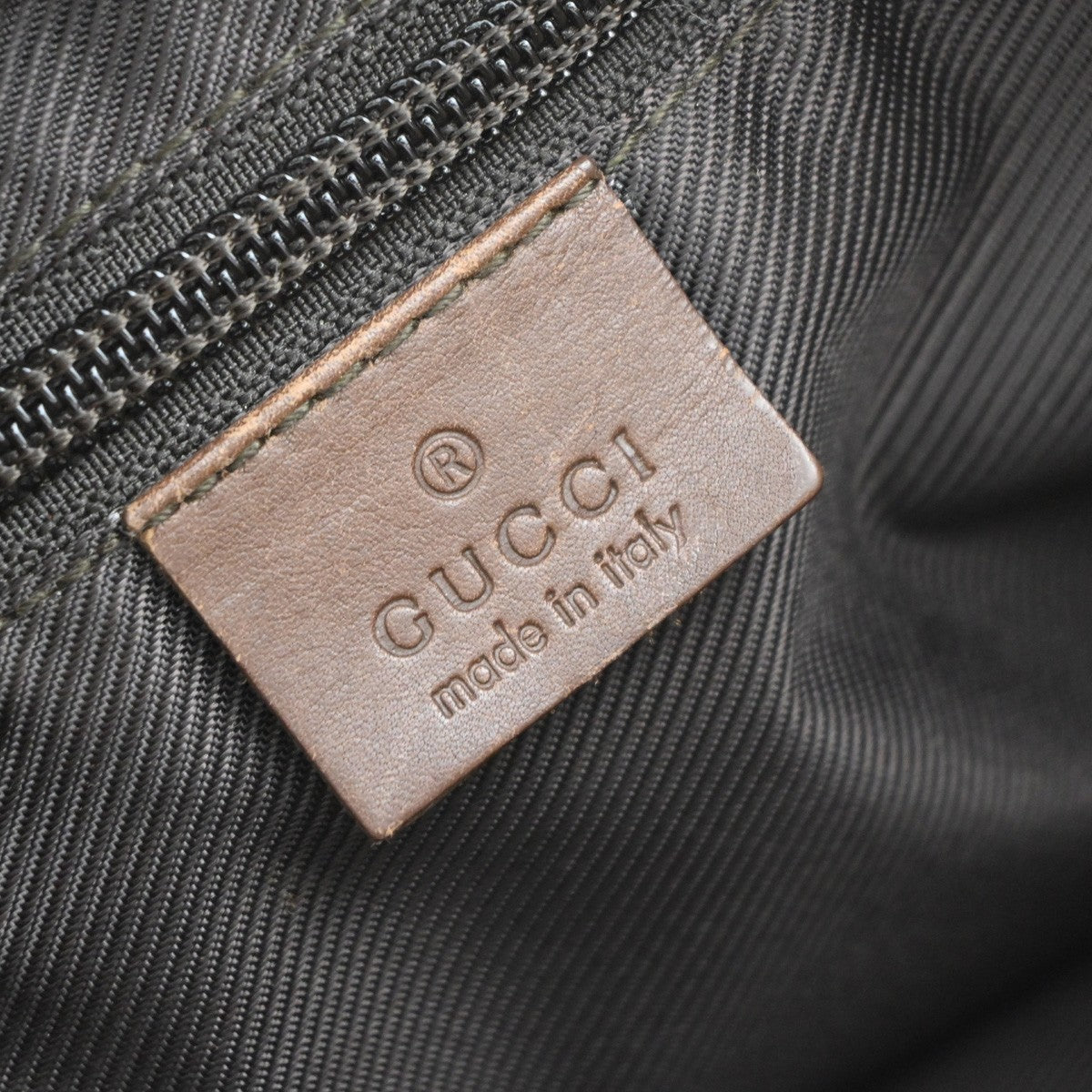 GUCCI Logo GG Pattern 2set Hand Bag Canvas Leather Brown Black 67EG129