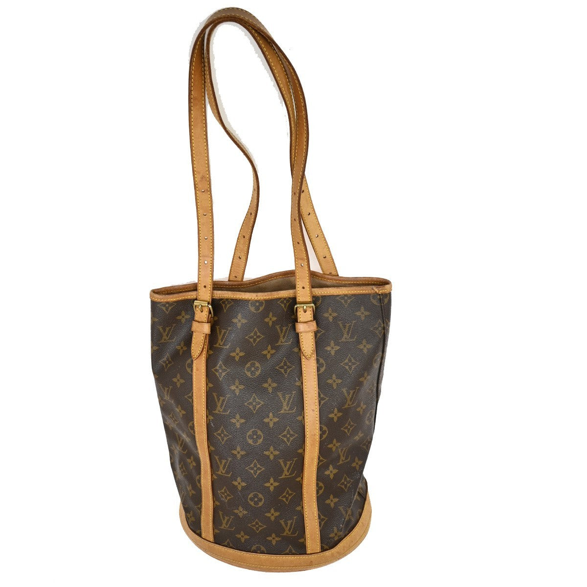 LOUIS VUITTON BUCKET GM Shoulder Tote Bag Monogram Leather Brown M42236 64TA084