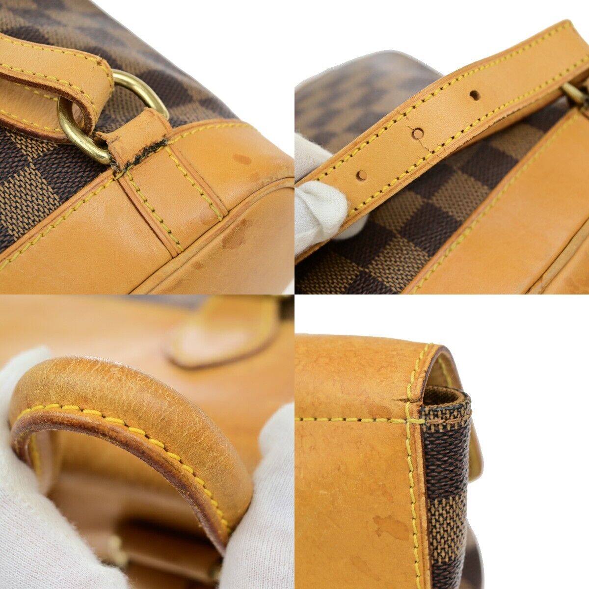LOUIS VUITTON Logo Arlequin Backpack Bag Damier Ebene Brown N99038 31ED783