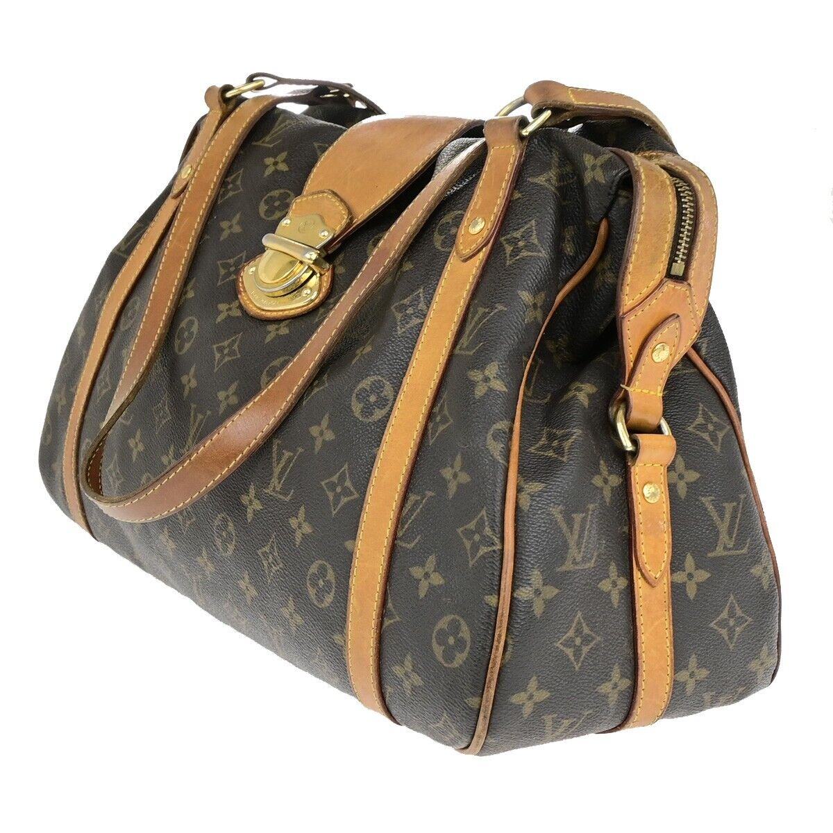 LOUIS VUITTON LV Stresa GM Shoulder Bag Monogram Leather Brown M51188 78EC984