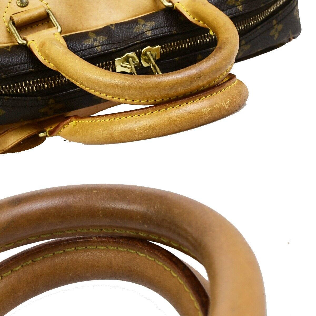 LOUIS VUITTON LV Logo Evasion Hand Bag Monogram Leather Brown M41443 34ED170