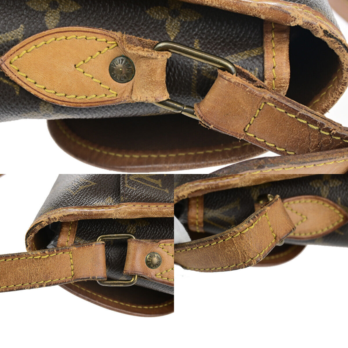 LOUIS VUITTON Gibeciere MM Shoulder Bag Monogram Leather Brown M42247 36YF451
