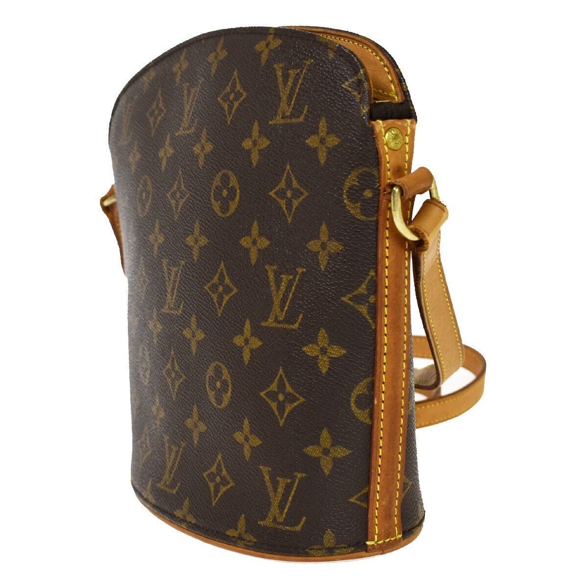 LOUIS VUITTON Logo Drouot Shoulder Bag Monogram Leather Brown M51290 19YC093