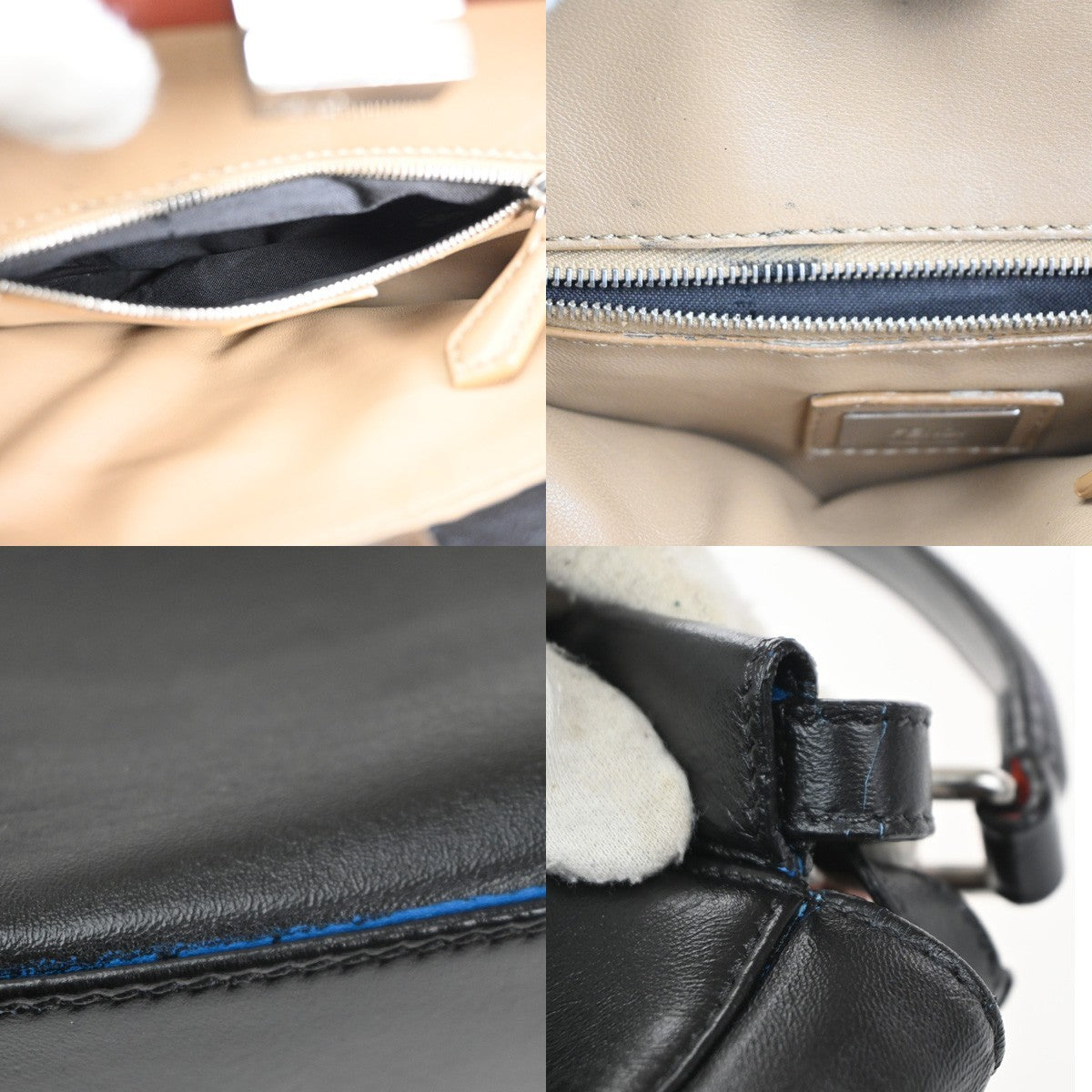 FENDI Peekaboo Logo Mini Hand Tote Bag Leather Black SHW Italy 88MA250