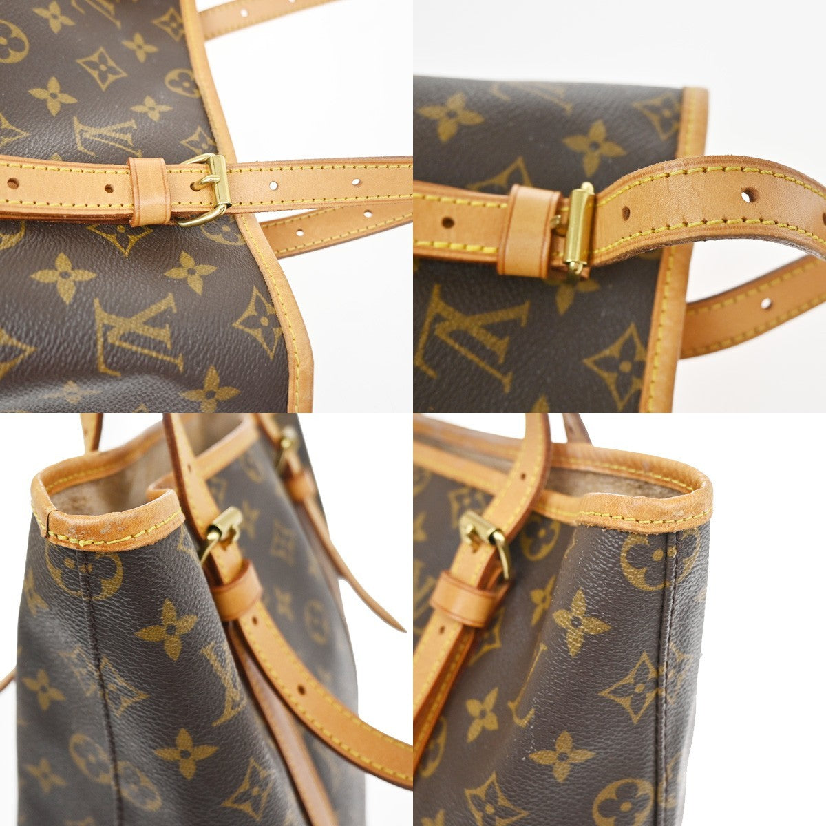 LOUIS VUITTON BUCKET GM Shoulder Tote Bag Monogram Leather USA M42236 31KD208