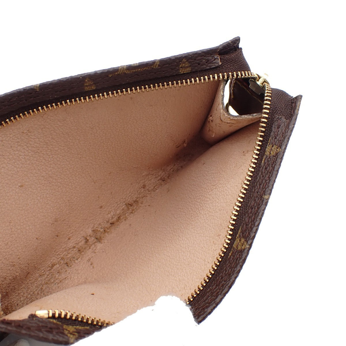 LOUIS VUITTON Logo BUCKET PM Pouch Bag Monogram Leather Brown France 60KB738