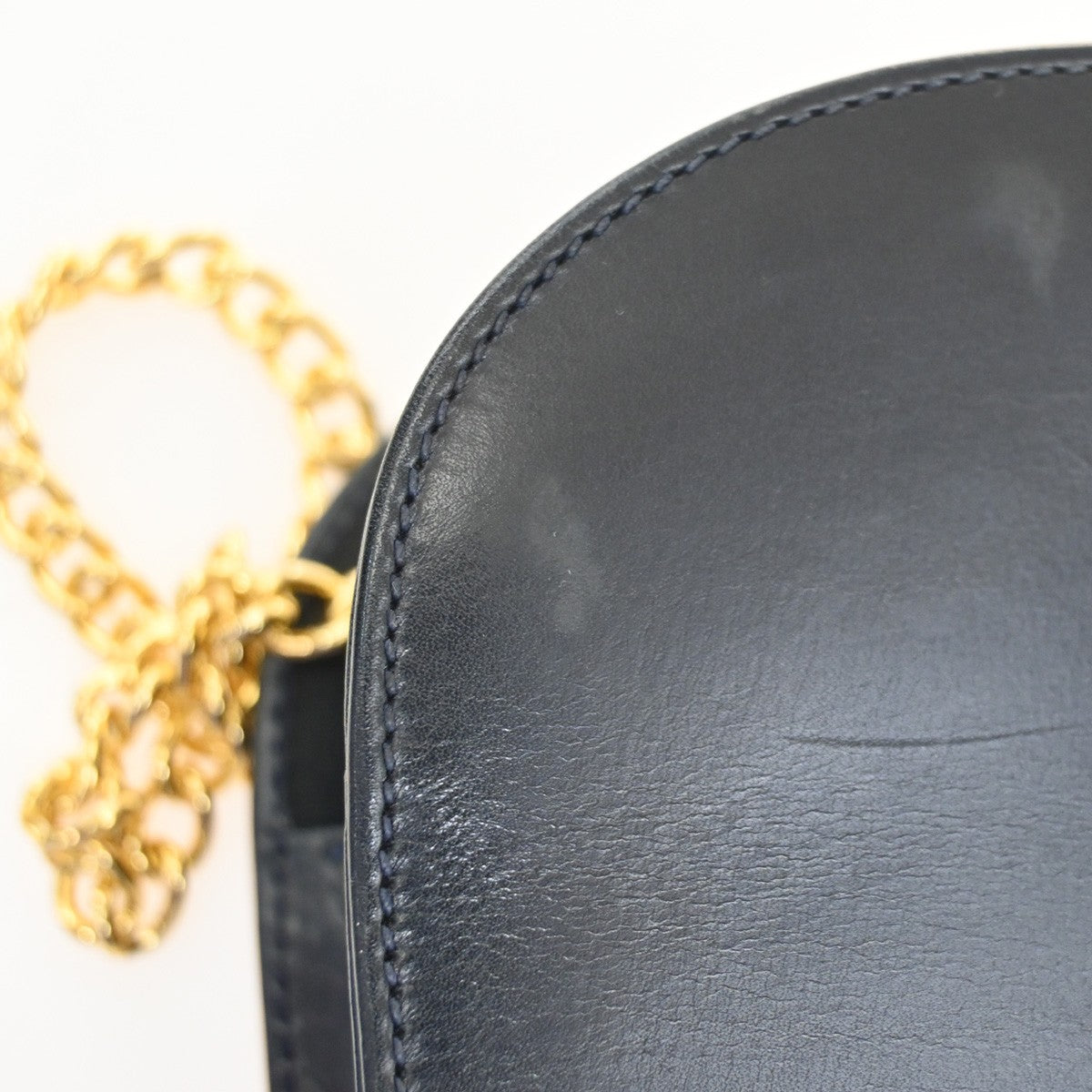 SALVATORE FERRAGAMO Gancini 2Way Chain Shoulder Bag Leather Blue GHW 60YH288