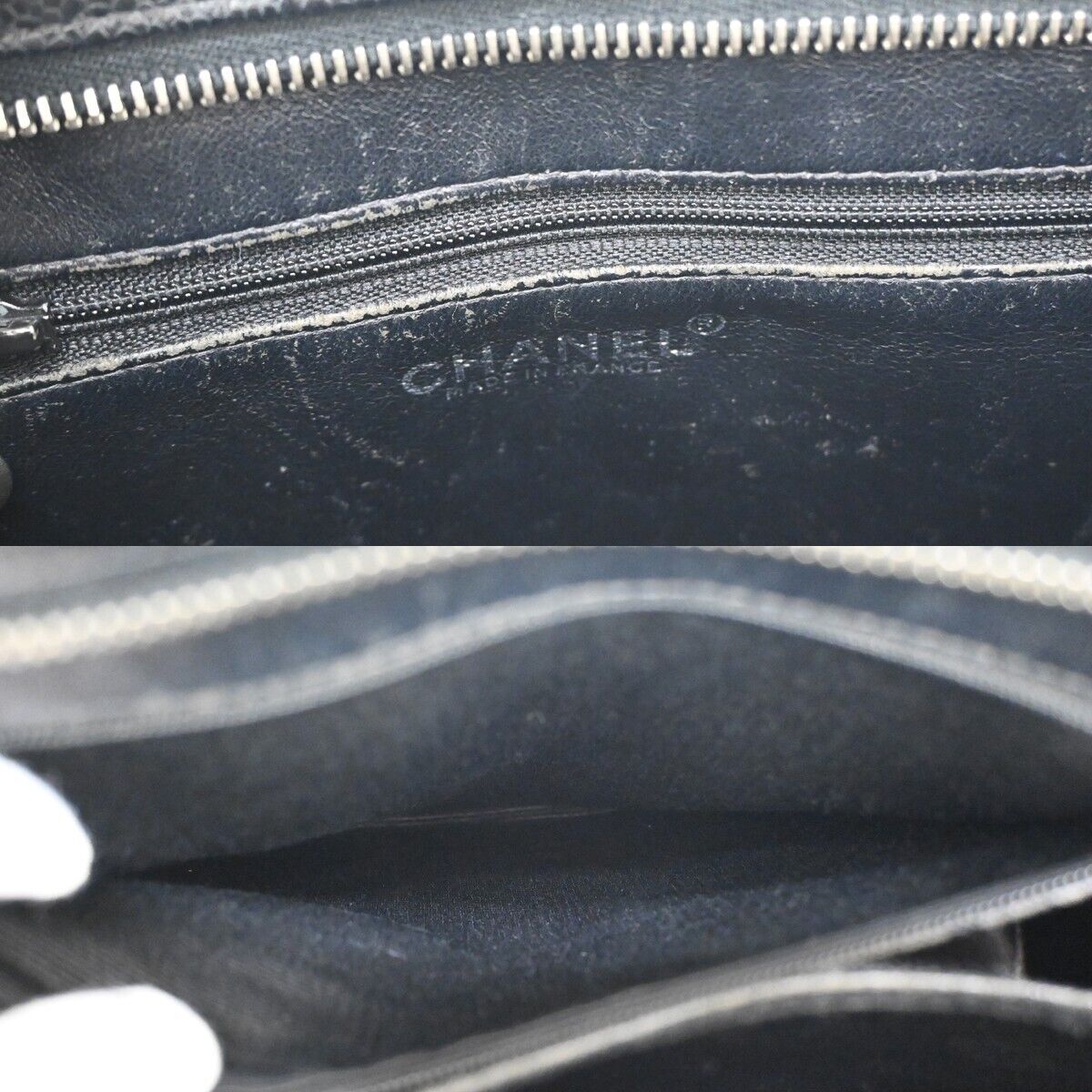 CHANEL CC Logo Medallion Shoulder Tote Bag Caviar Skin Leather BK SHW 672RJ010