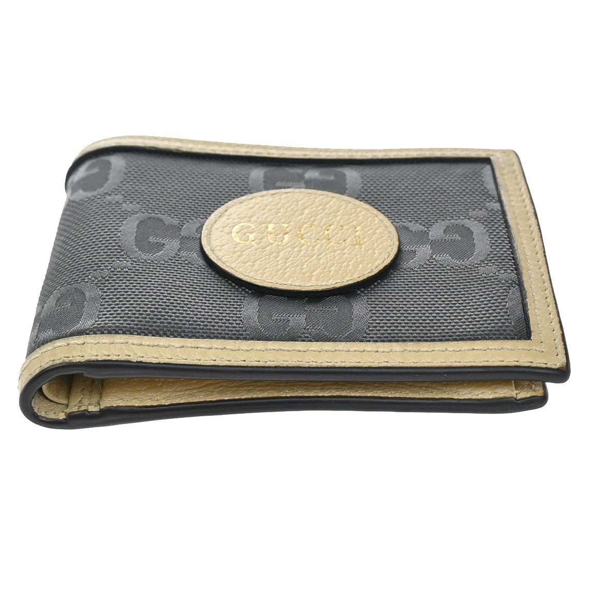 GUCCI GG Pattern Off The Grid Compact Wallet Canvas Leather Beige Gray 09EG261