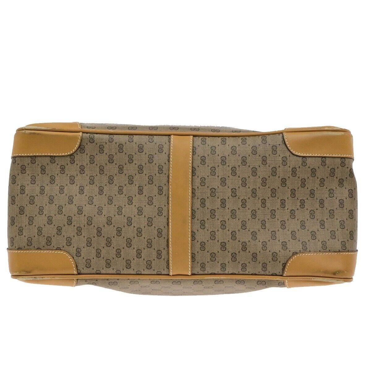 GUCCI Logos GG Pattern 2Way Shoulder Hand Bag PVC Leather Brown Gold 30KA548