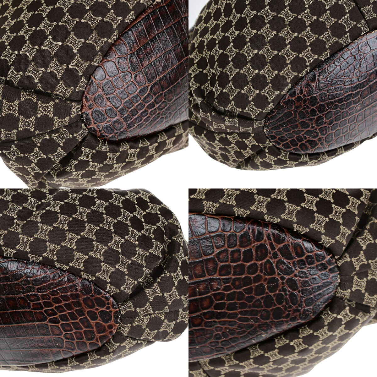 CELINE Macadam 2Way Shoulder Tote Bag Canvas Embossing Leather BN GHW 62YF649