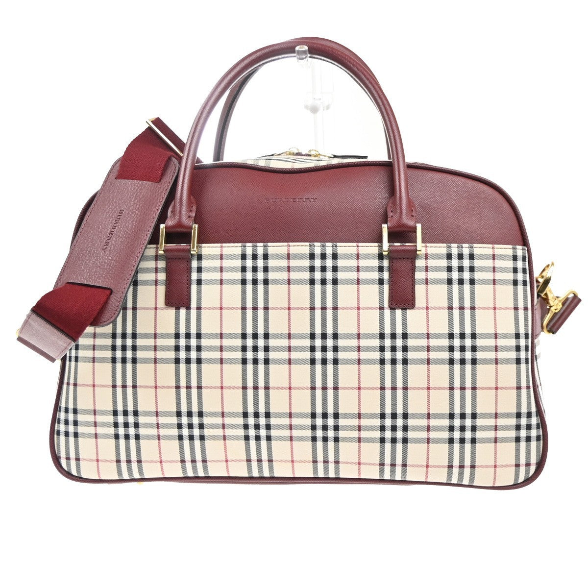 BURBERRY Nova Check Pattern 2way Shoulder Hand Bag Canvas Leather BE RD 75RL822