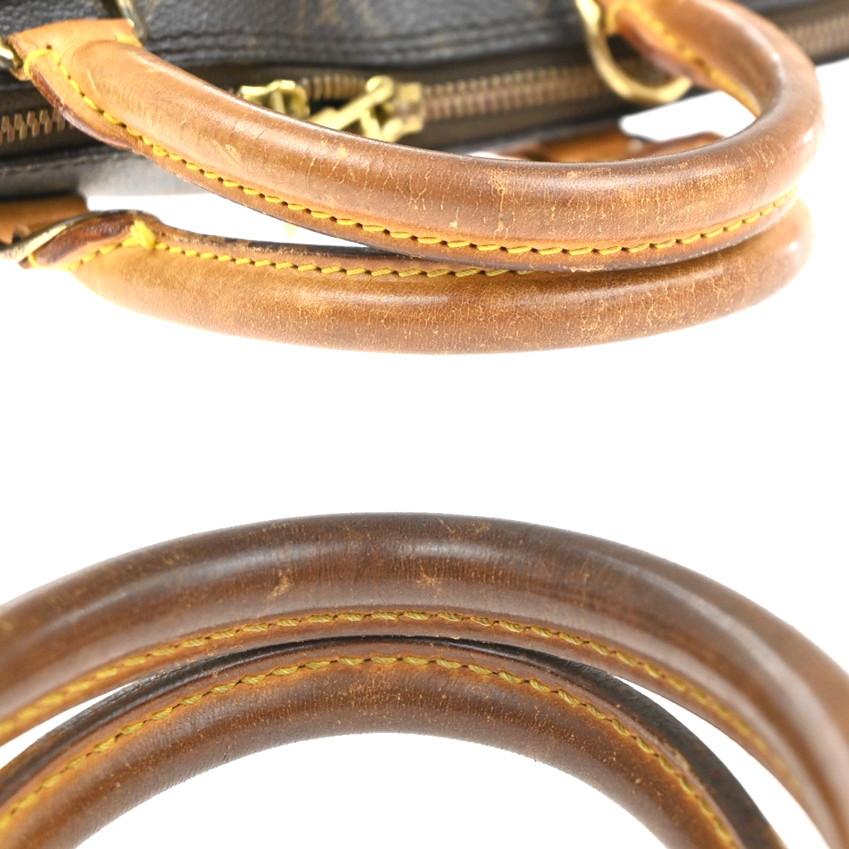 LOUIS VUITTON LV Logo Alma Hand Bag Monogram Leather Brown France M51130 36KC363