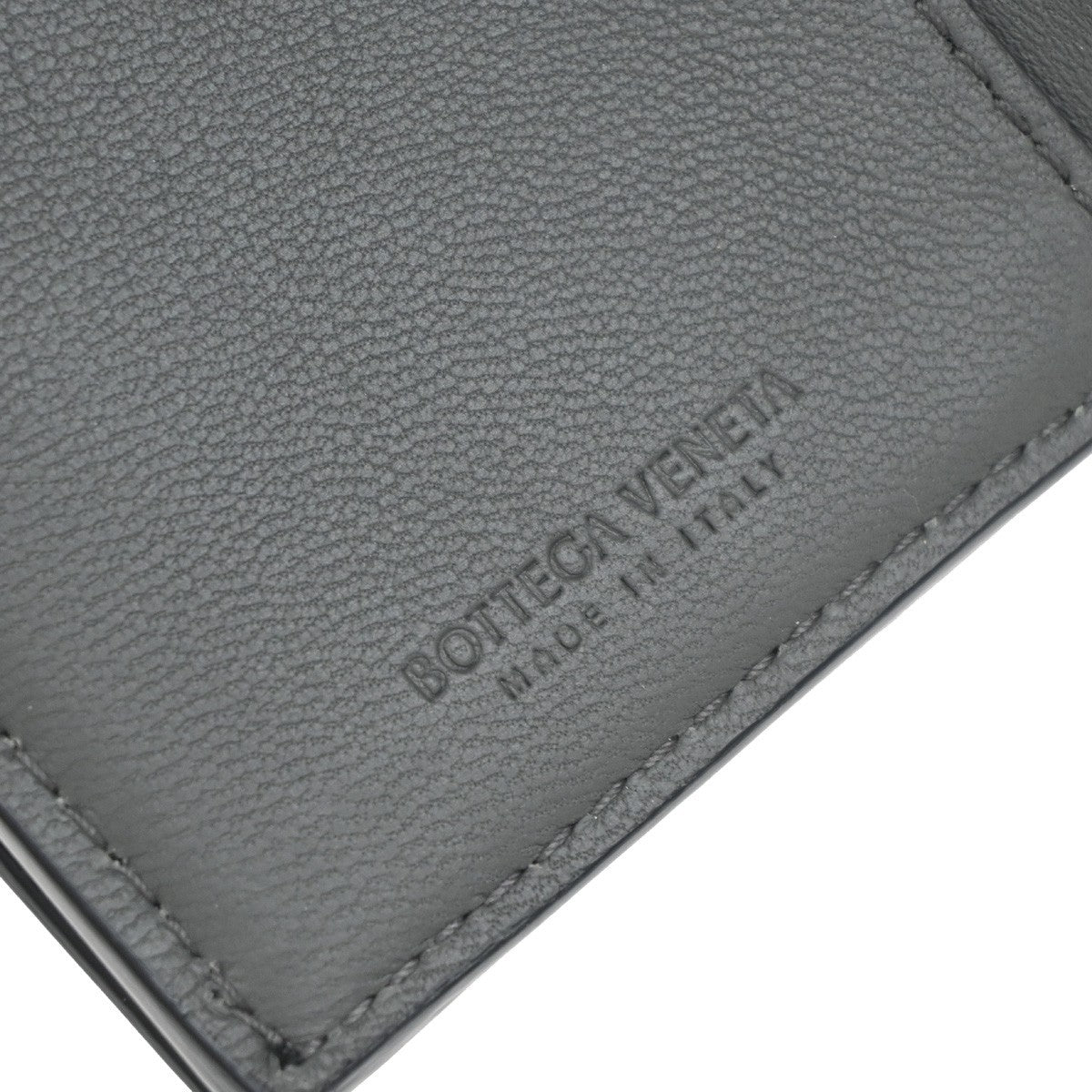 BOTTEGA VENETA INTRECCIATO Trifold Compact Wallet Leather Black Italy 31KP054