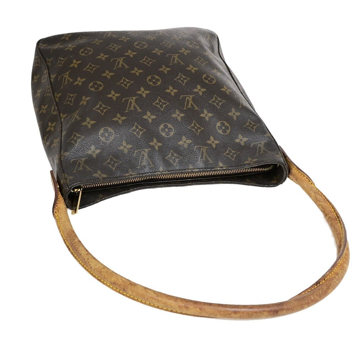 LOUIS VUITTON Logo Looping GM Shoulder Bag Monogram Leather Brown M51145 36EB697