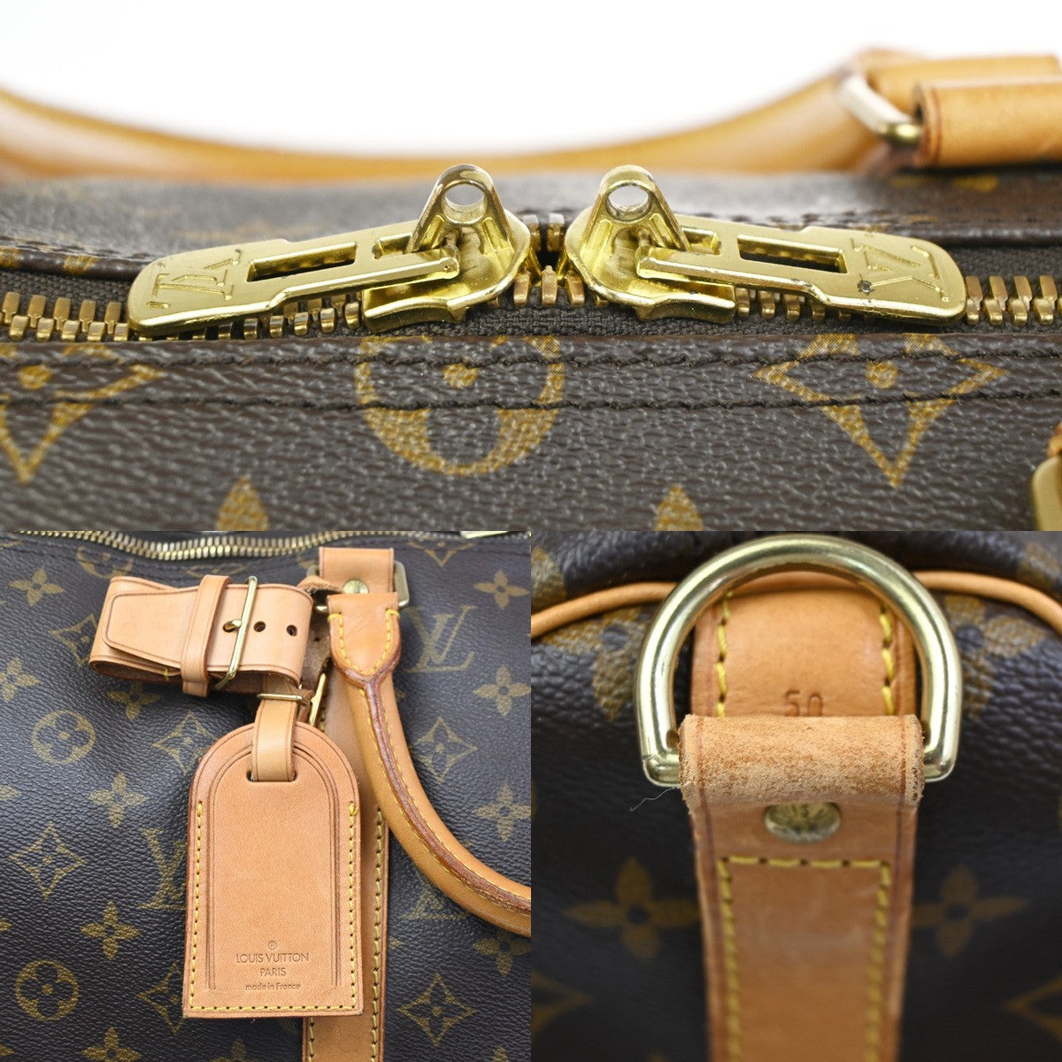 LOUIS VUITTON Keepall Bandouliere 50 Handbag Monogram Brown M41416 12ZA212