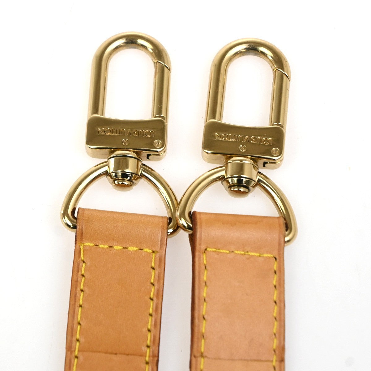 LOUIS VUITTON Logo Shoulder Bag Strap Adjustable Leather Brown GHW 67YJ014