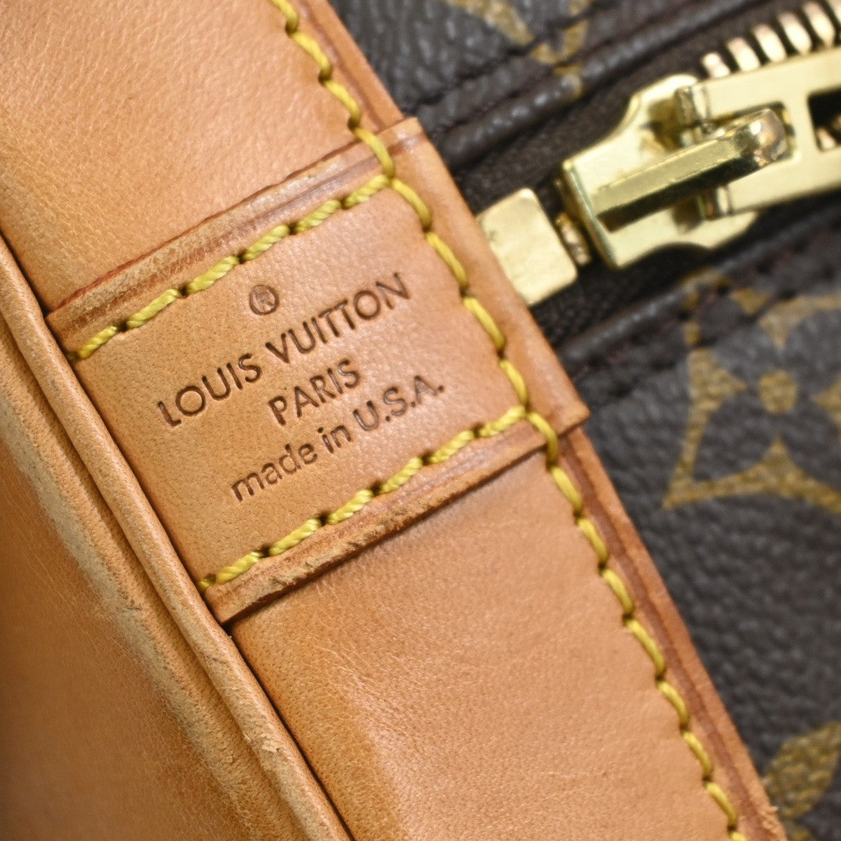LOUIS VUITTON LV Logo Alma Hand Bag Monogram Leather Brown USA M51130 85YH972