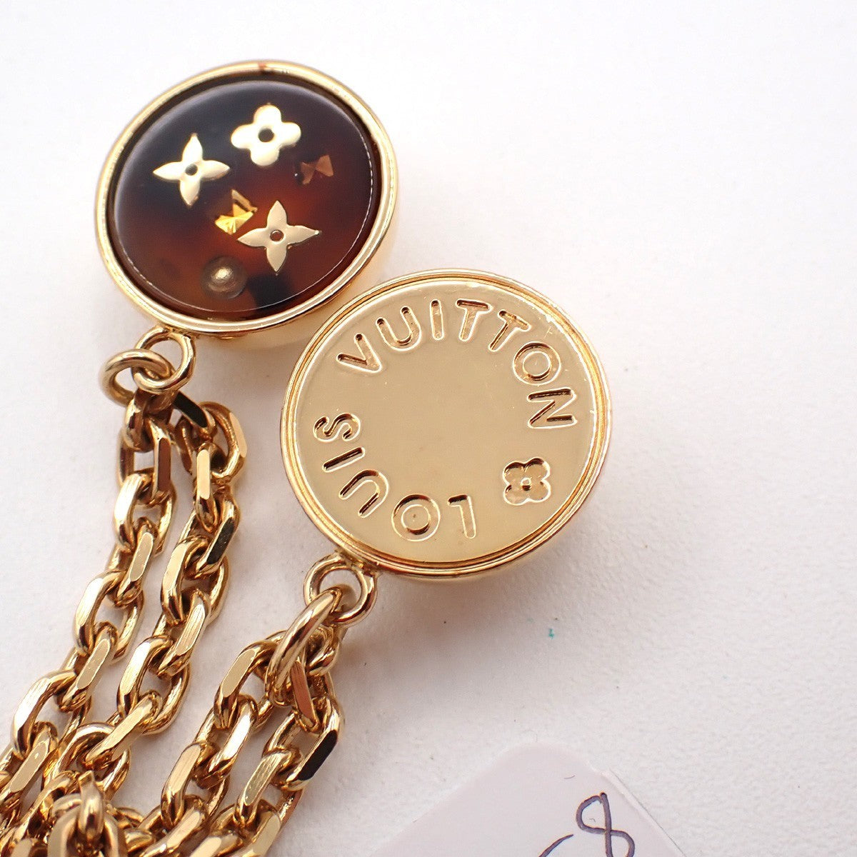 LOUIS VUITTON Logo Collier Inclusion Necklace GHW M65294 34EG360