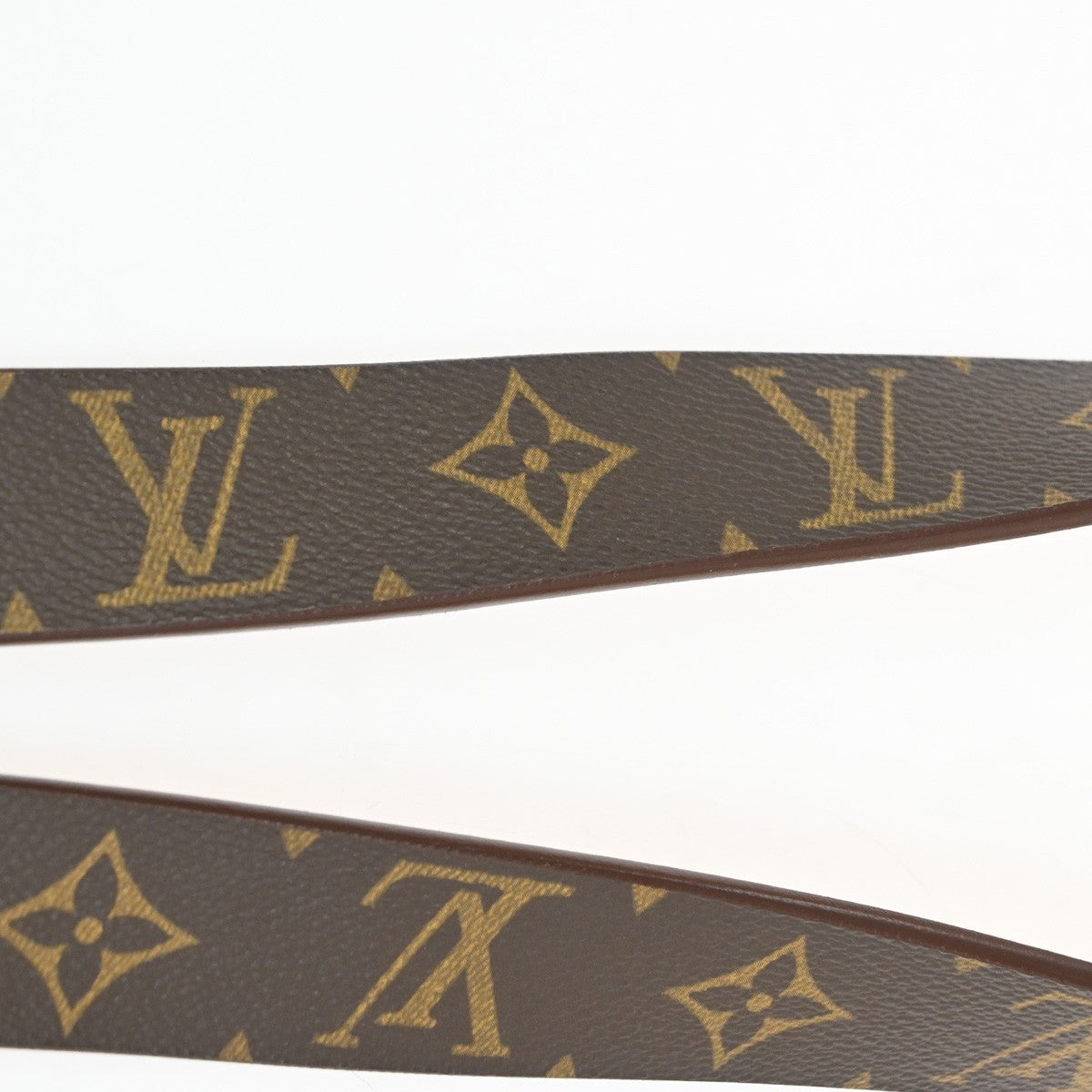 LOUIS VUITTON Santure Carre Belt Monogram Leather Brown SHW France M6801 36TA624