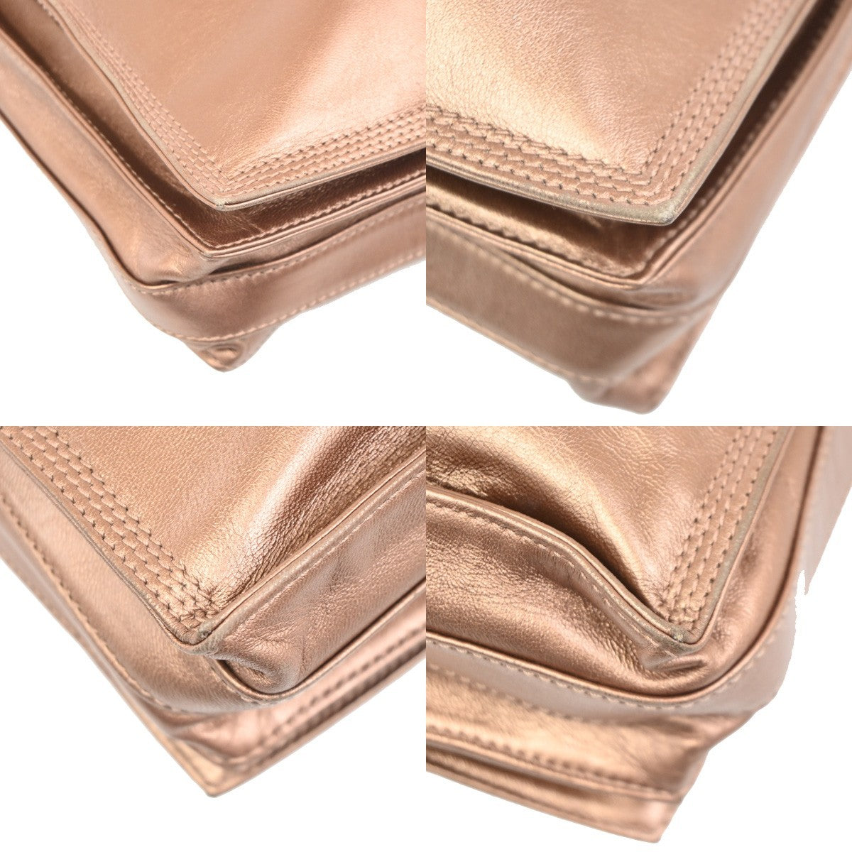 LOEWE Logo Anagram Crossbody Shoulder Bag Leather Bronze GHW Spain 86KD171