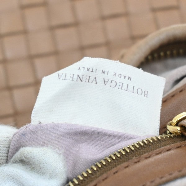 BOTTEGA VENETA Logo Intrecciato Shoulder Hand Bag Leather Beige Italy 59MA502