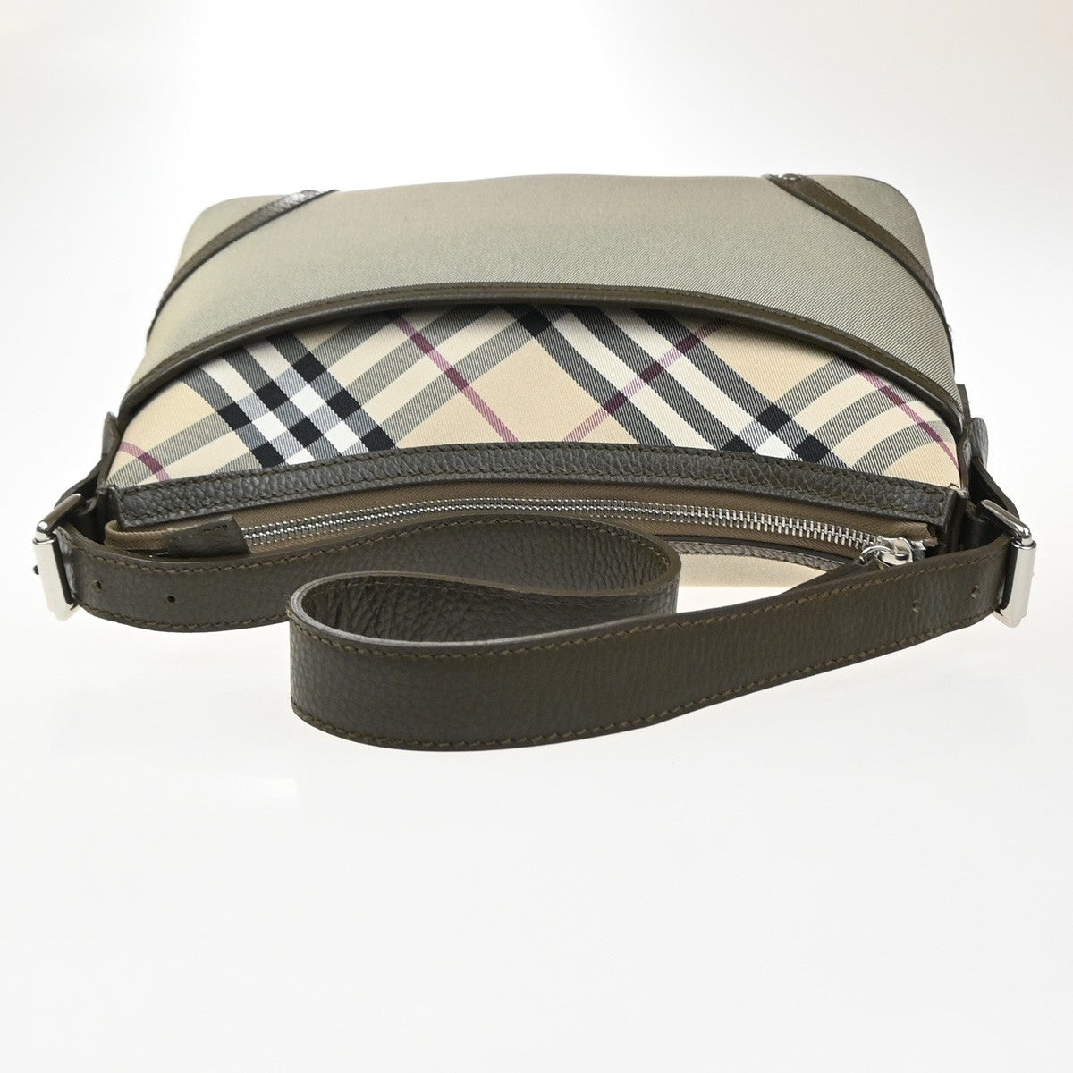 BURBERRY Logo Nova Check Shoulder Hand Bag Canvas Leather KI BE SHW 34RQ034