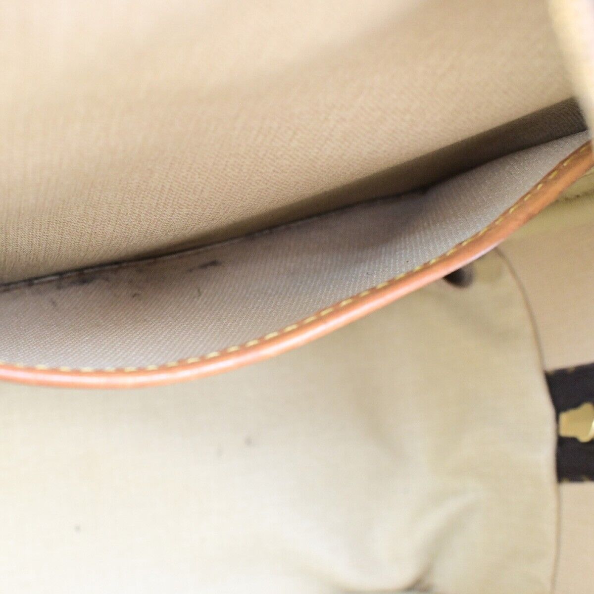 LOUIS VUITTON LV Logo Deauville Hand Bag Monogram Leather Brown M47270 34FB199